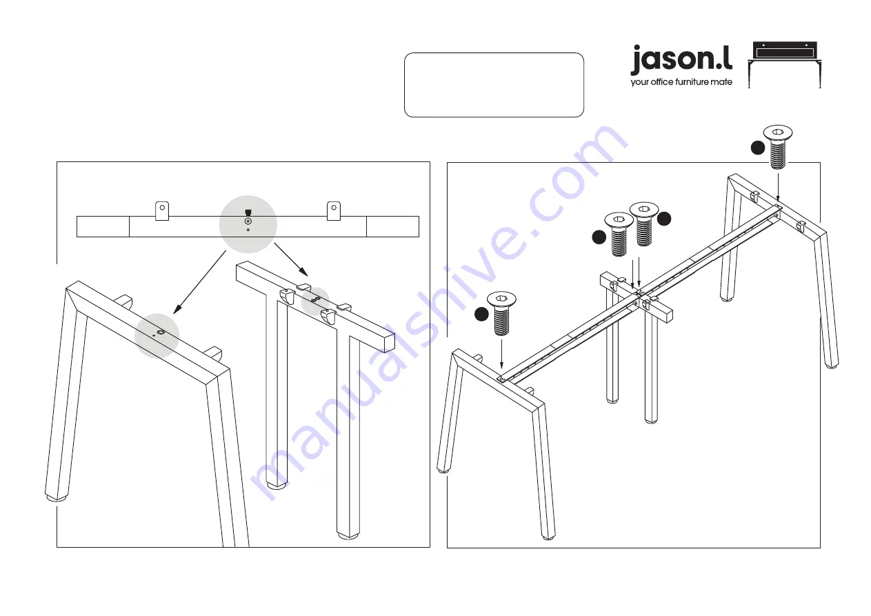 Jason.L Quadro A leg 2 person corner workstations U... Скачать руководство пользователя страница 5