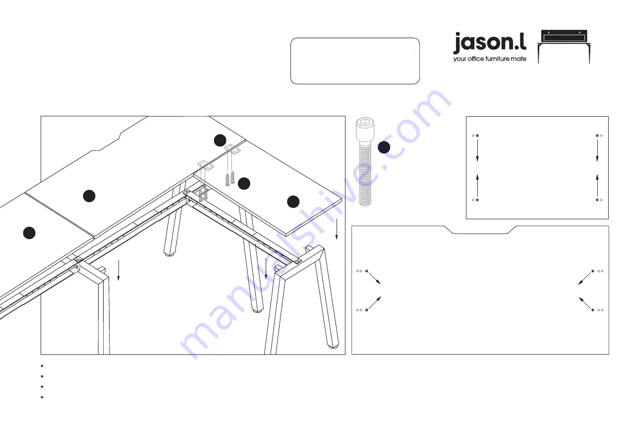 Jason.L Quadro A leg 2 person corner workstations U... Скачать руководство пользователя страница 8