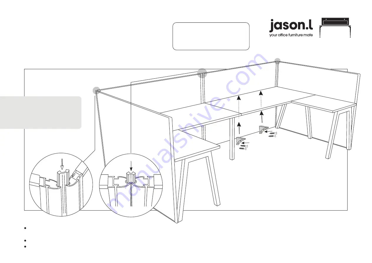 Jason.L Quadro A leg 2 person corner workstations U... Скачать руководство пользователя страница 9