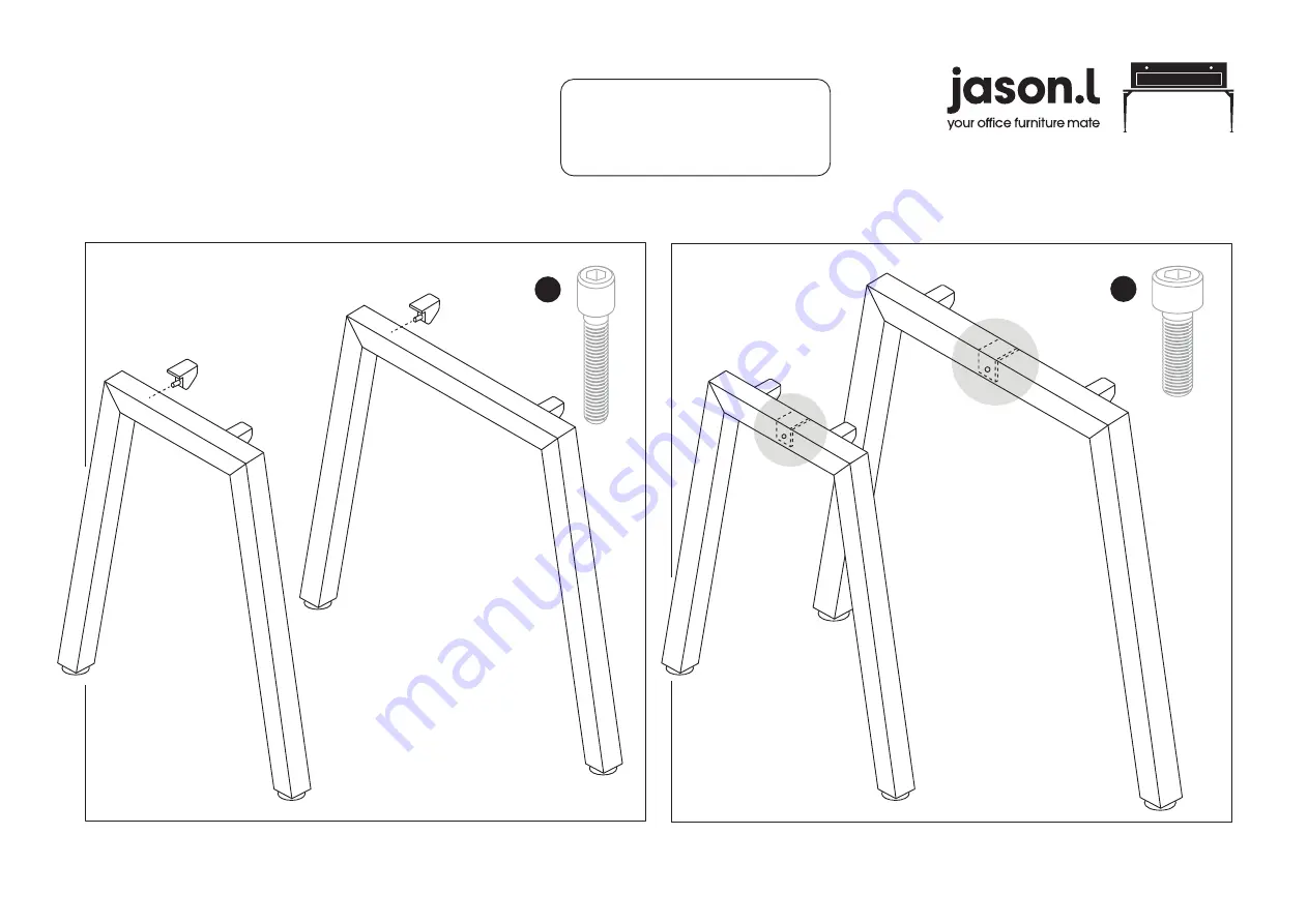 Jason.L Quadro Wood A L-Shaped Desk Assembly Instructions Manual Download Page 4