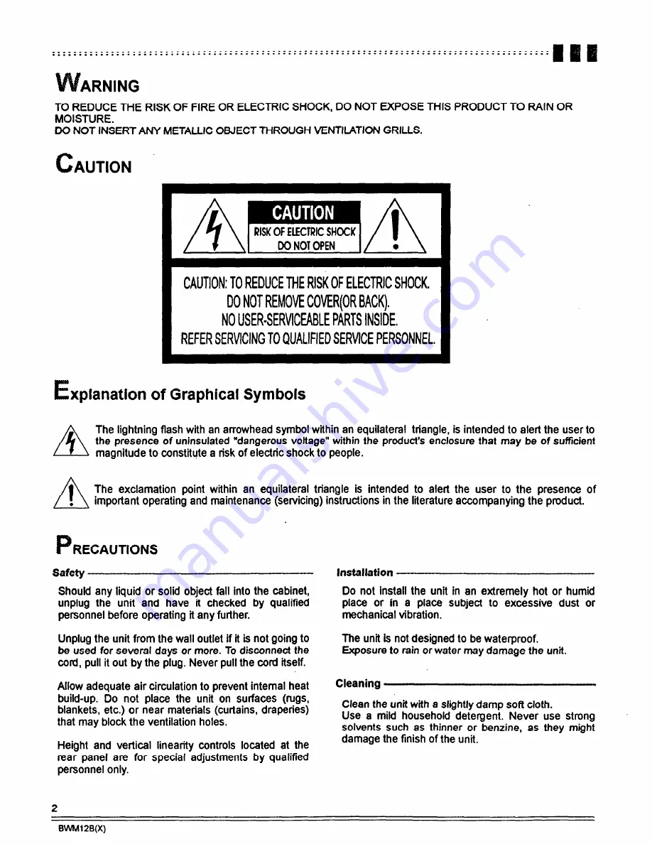 Javelin BWM12B Instruction Manual Download Page 2