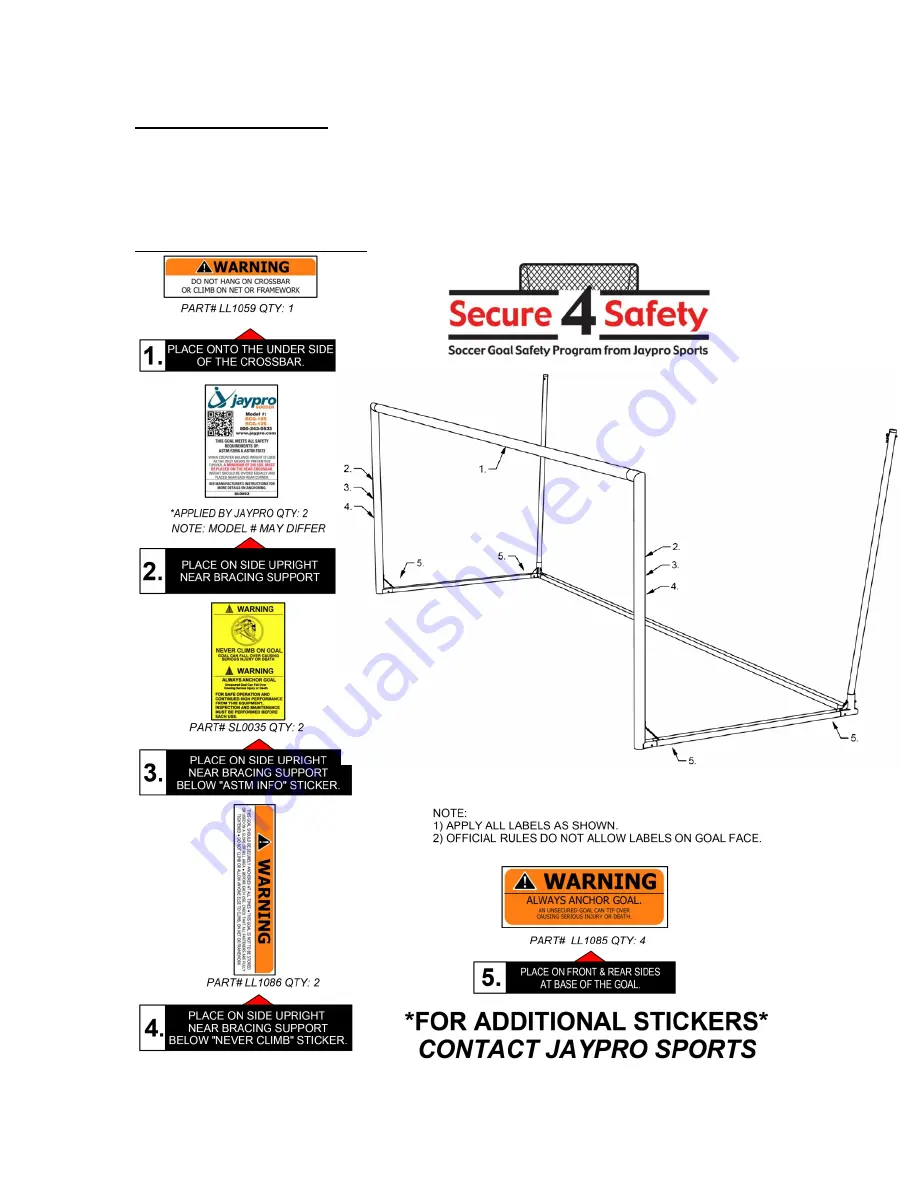 Jaypro Sports SGP-850 Installation Instructions Manual Download Page 13