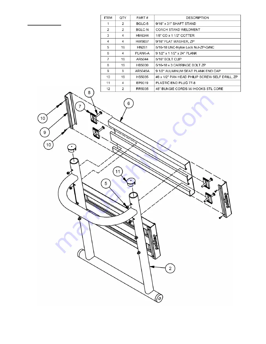 Jaypro BGLC-75CSTND Manual Download Page 4