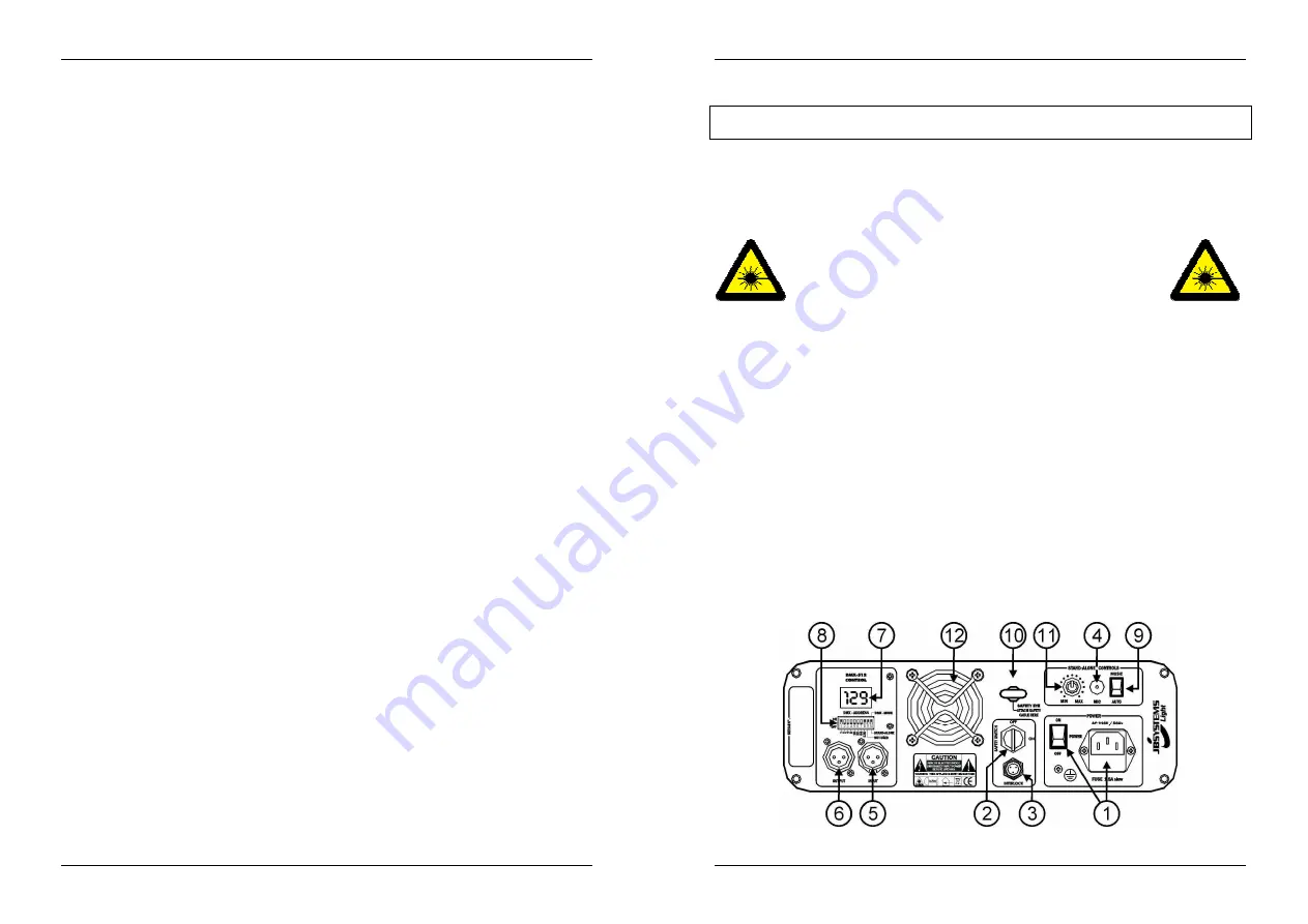 JB Systems Light SPACE COLOR Laser Operation Manual Download Page 21