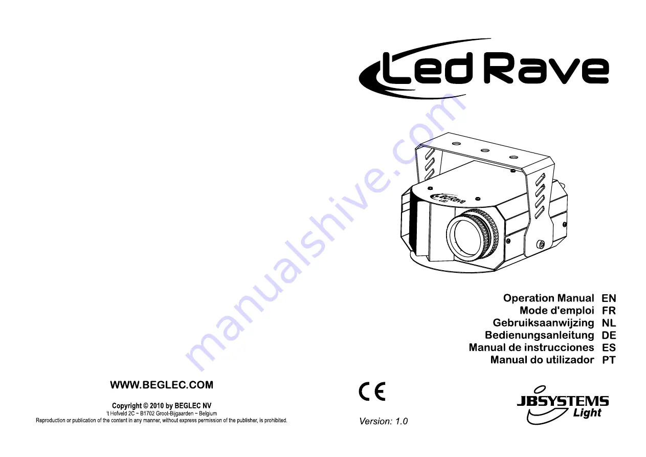 JB Systems LED Rave Operation Manual Download Page 1