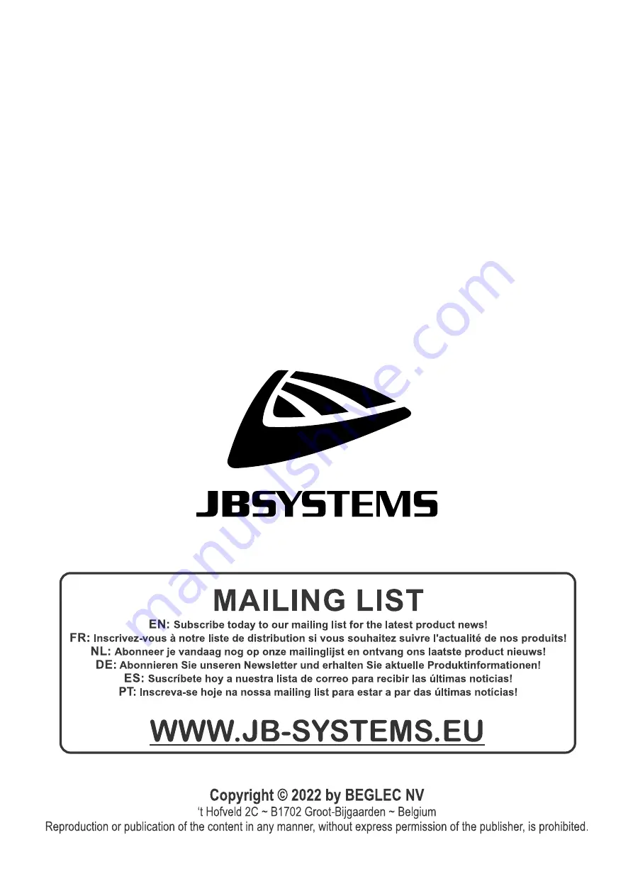 JB Systems LED Rotogobo Operation Manual Download Page 8