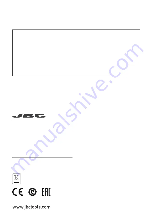 jbc AL250-B Instruction Manual Download Page 8