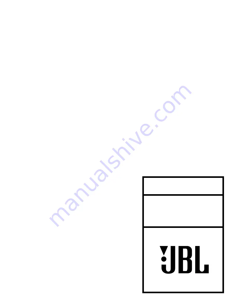 JBL AVR480 Owner'S Manual Download Page 1