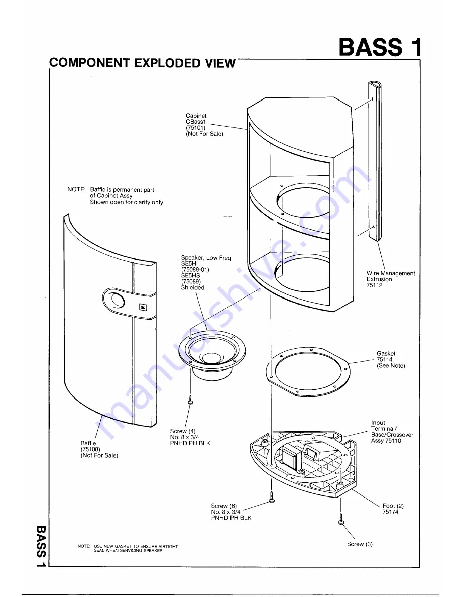 JBL BASS 1 Technical Manual Download Page 2