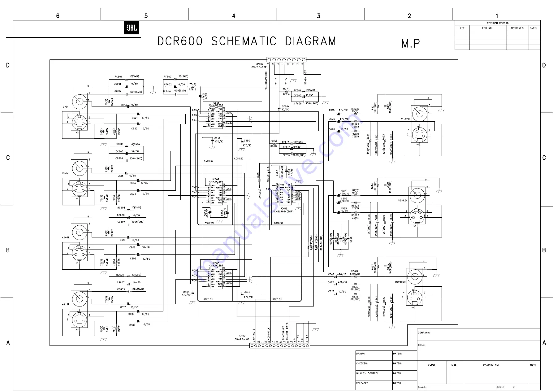 JBL DCR600 Service Manual Download Page 121