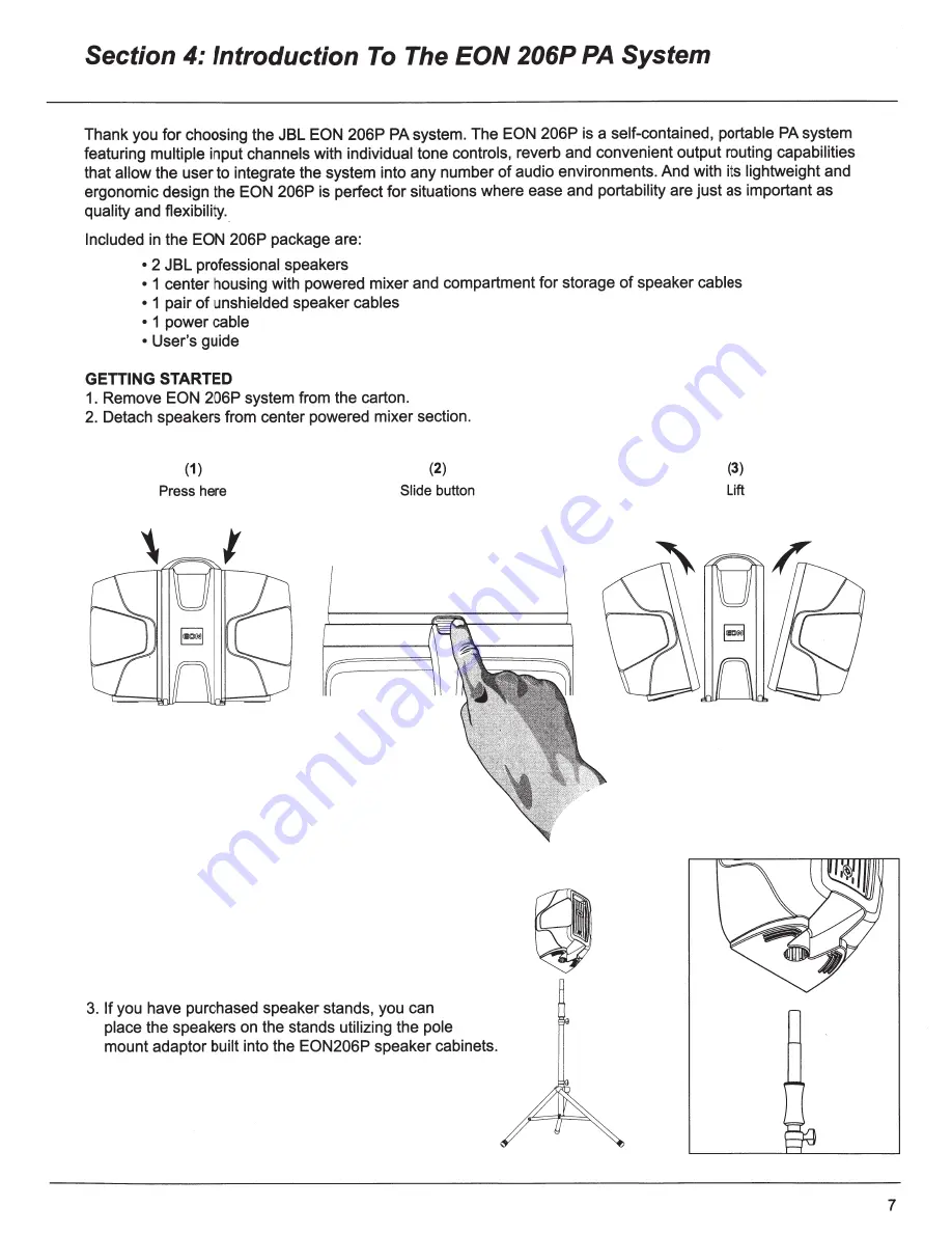 JBL Eon206P User Manual Download Page 7