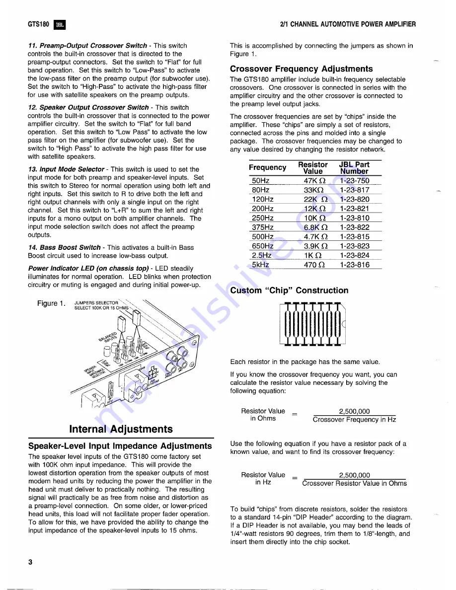 JBL GTS180 Technical Manual Download Page 4