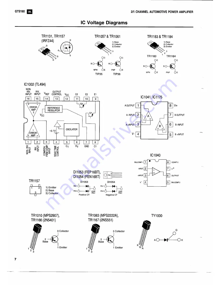 JBL GTS180 Technical Manual Download Page 10