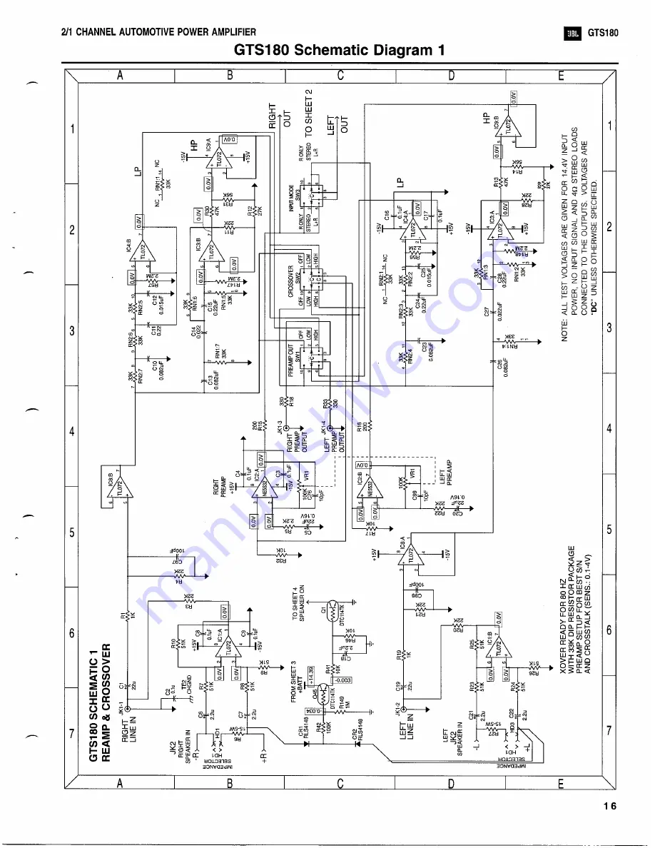 JBL GTS180 Technical Manual Download Page 21