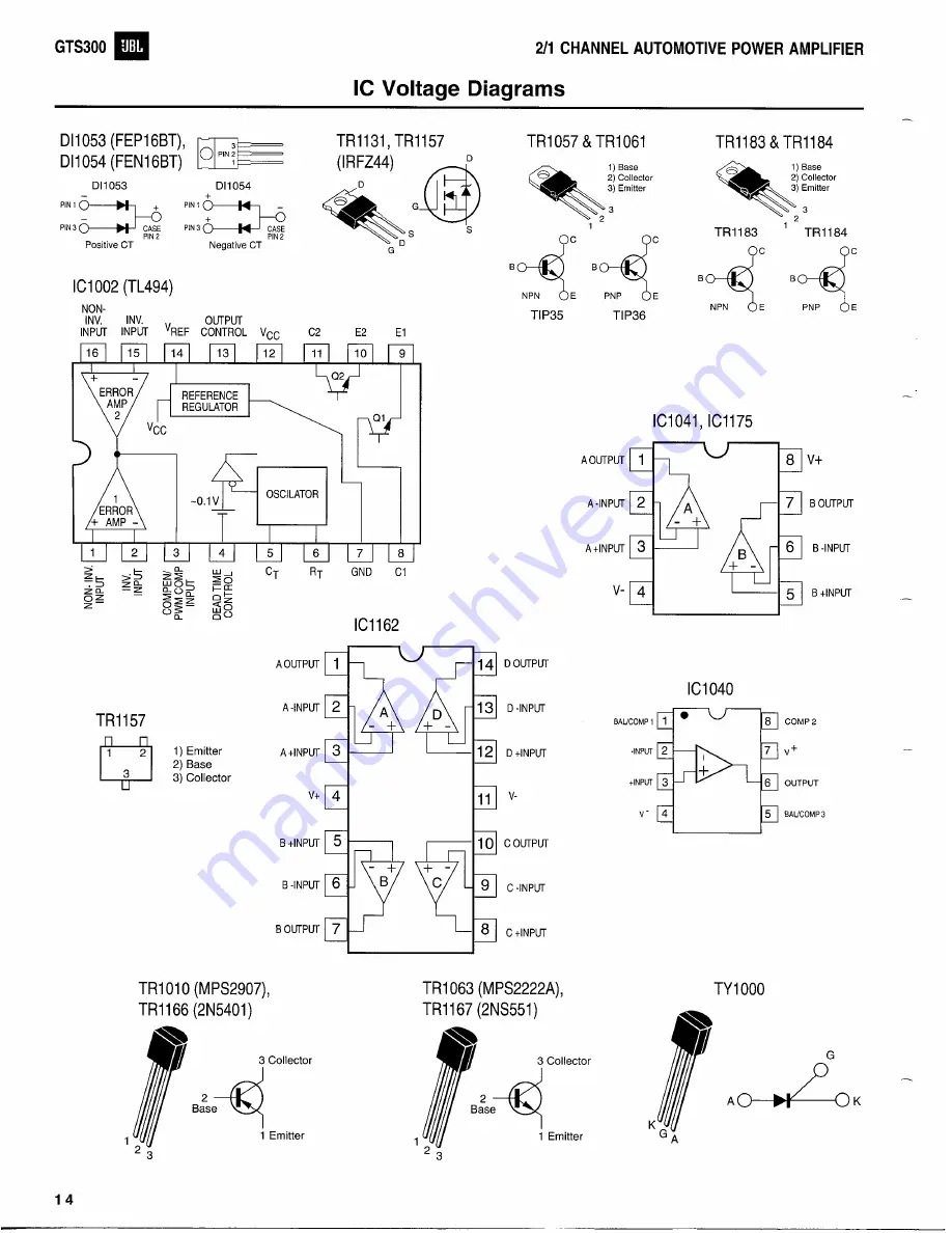 JBL GTS300 Technical Manual Download Page 19