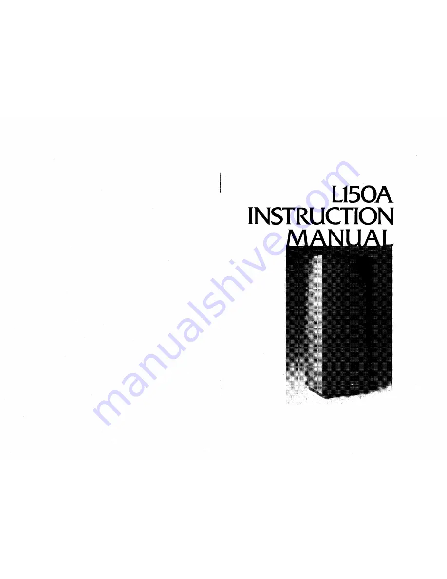 JBL L150A Instruction Manual Download Page 1