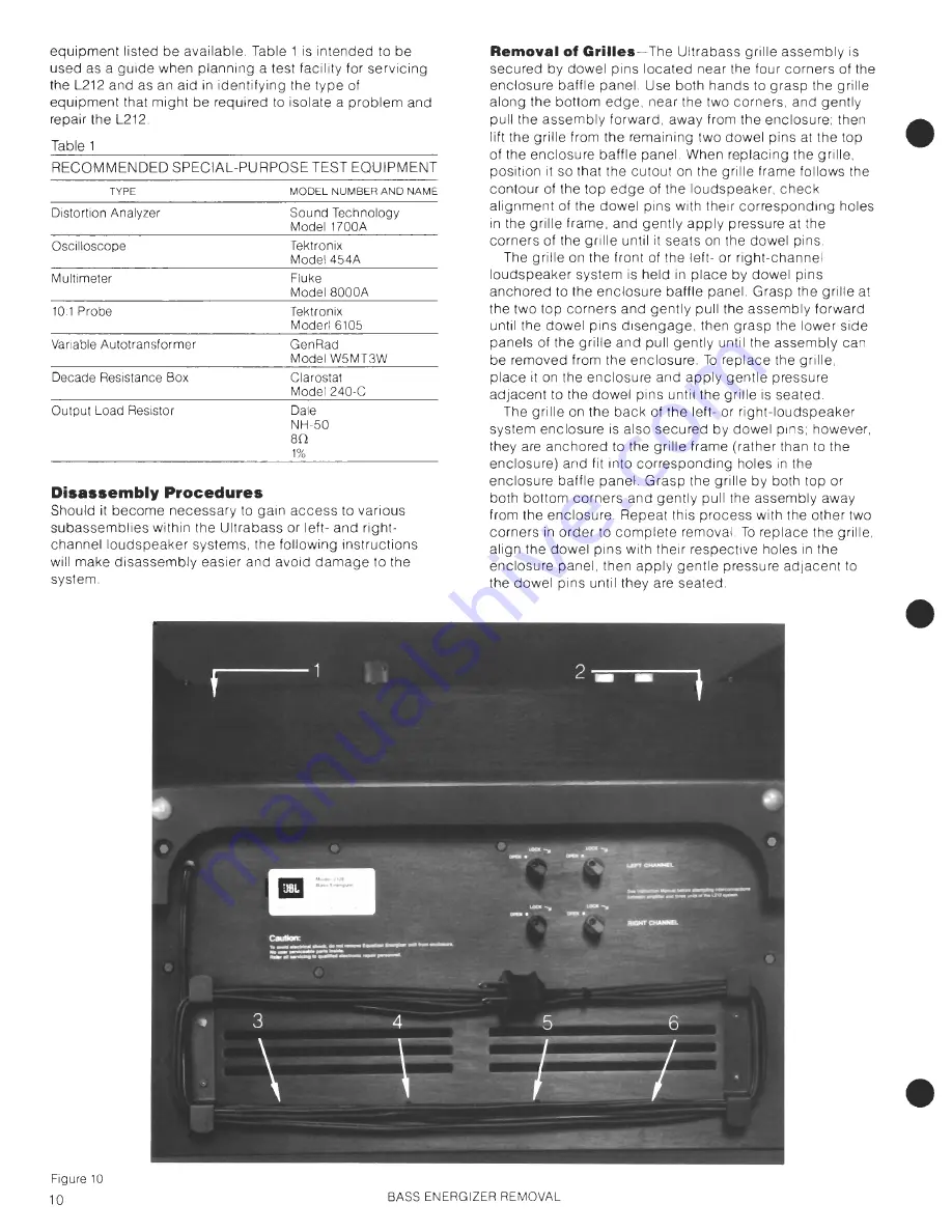 JBL L212 Owner'S Manual Download Page 10