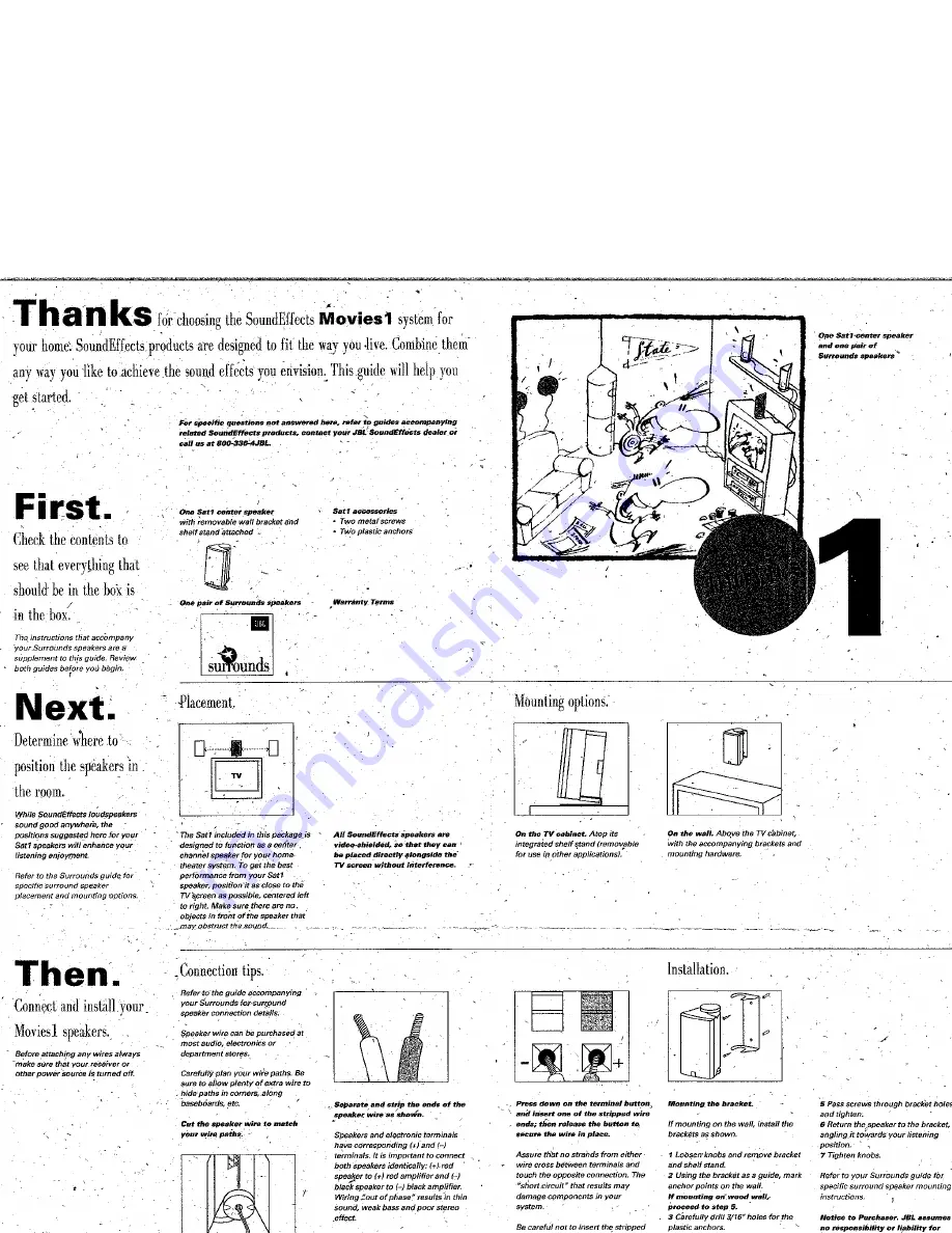 JBL MOVIES 1 Owner'S Manual Download Page 1