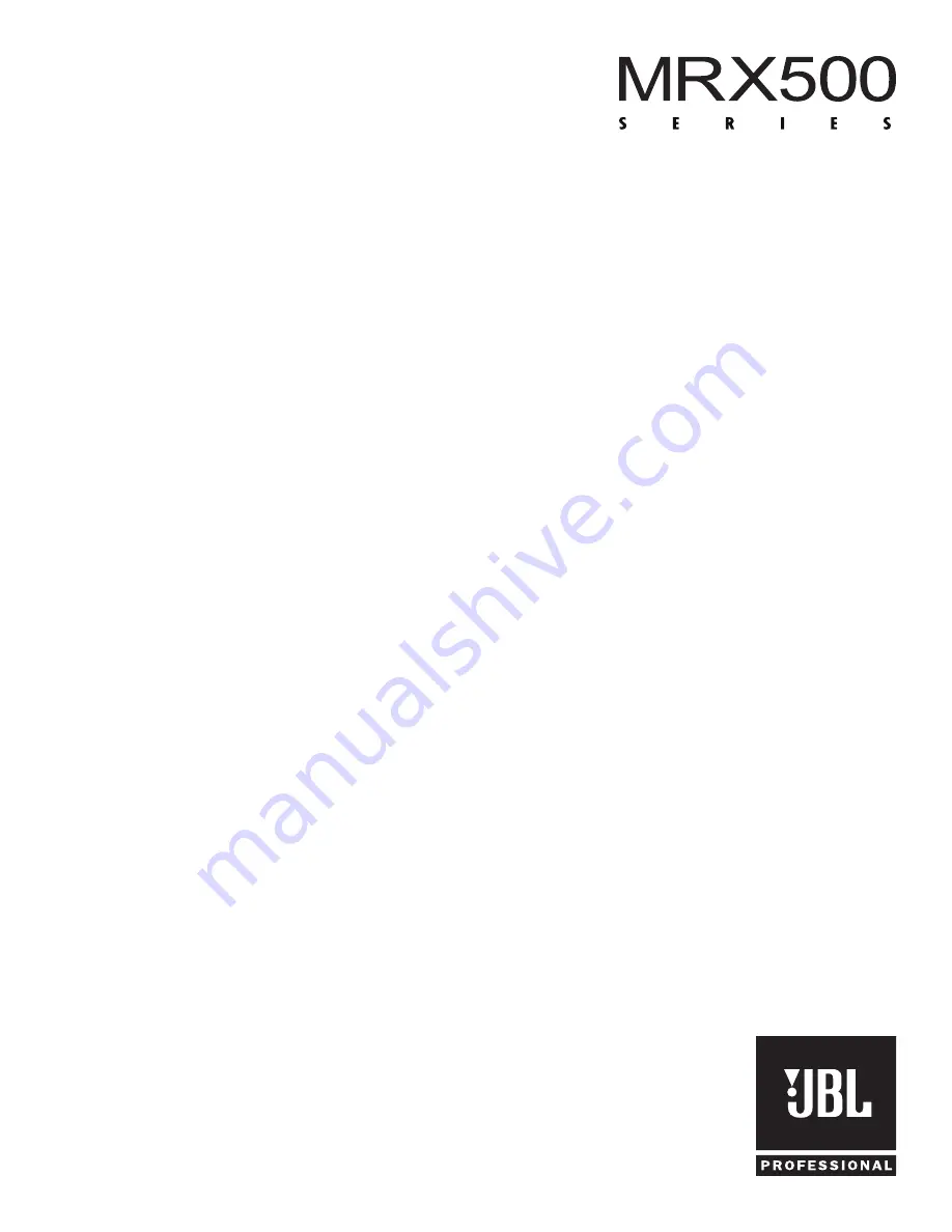 JBL MRX 500 User Manual Download Page 1