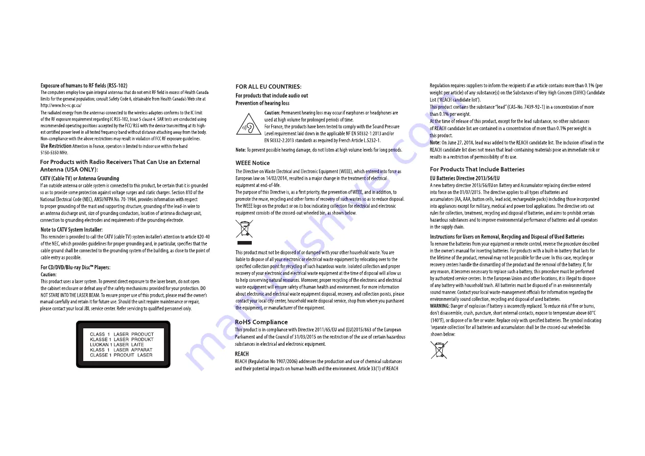 JBL PARTY BOX 100 Service Manual Download Page 3