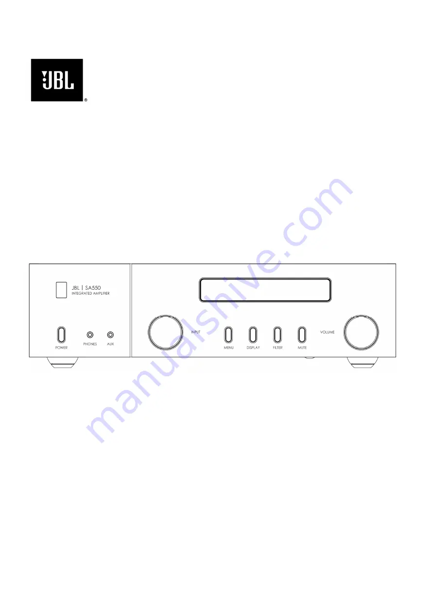 JBL SA550 Classic Owner'S Manual Download Page 1