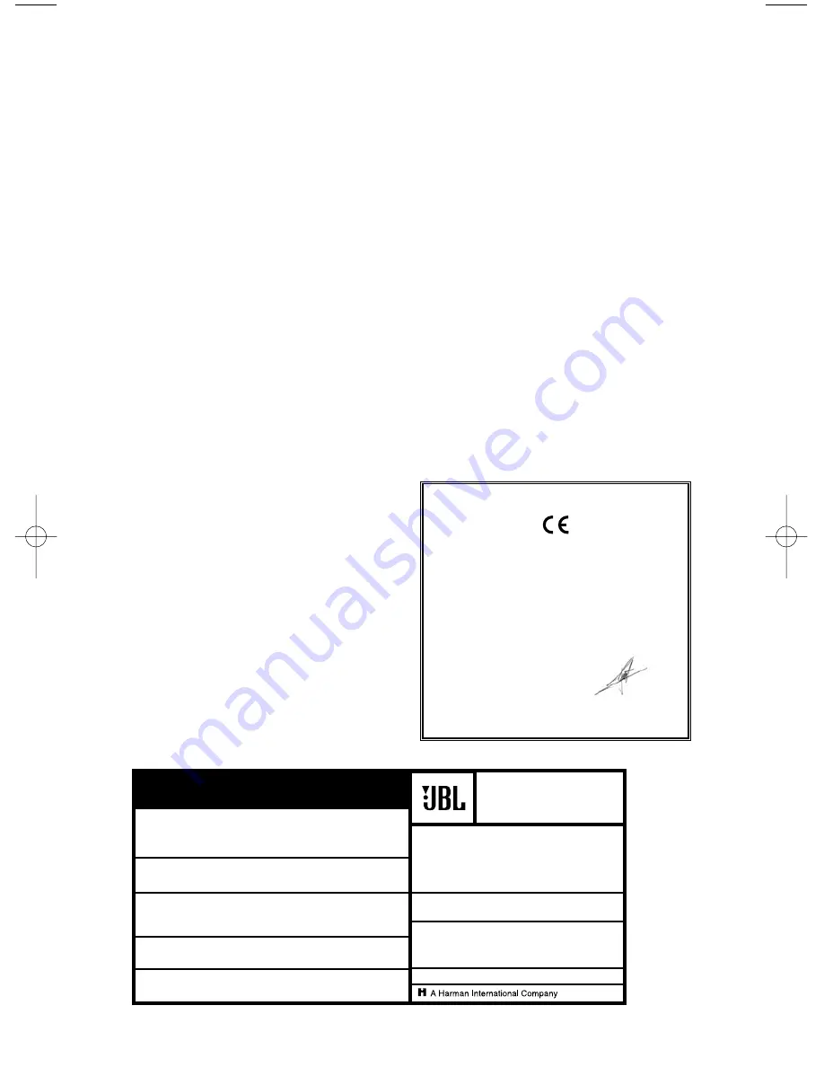 JBL SCS SAT500 Owner'S Manual Download Page 2