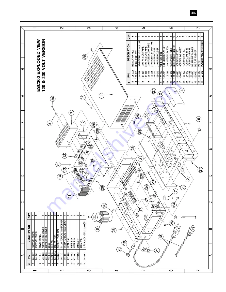 JBL SIMPLY CINEMA ESC200 Service Manual Download Page 7