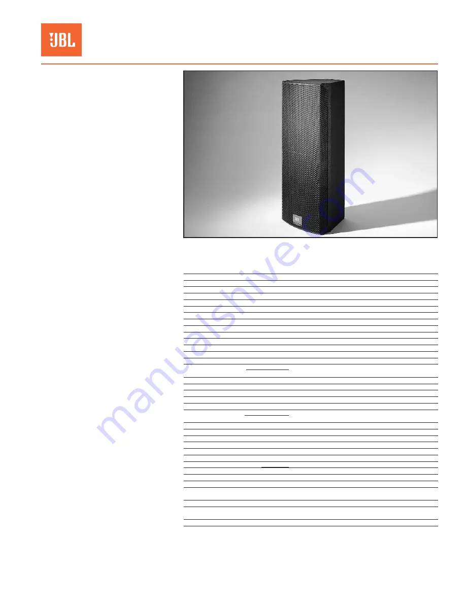 JBL SP225-9 Specifications Download Page 1