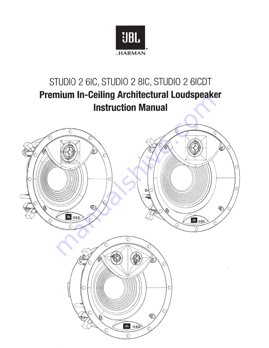 JBL STUDIO 2 6IC Instruction Manual Download Page 1