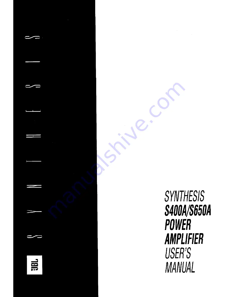 JBL Synthesis S400A User Manual Download Page 1