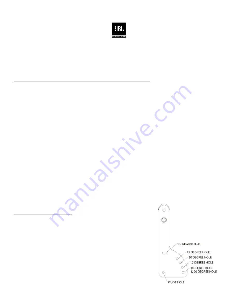 JBL VLA-C-SB2 Installation Manual Download Page 1