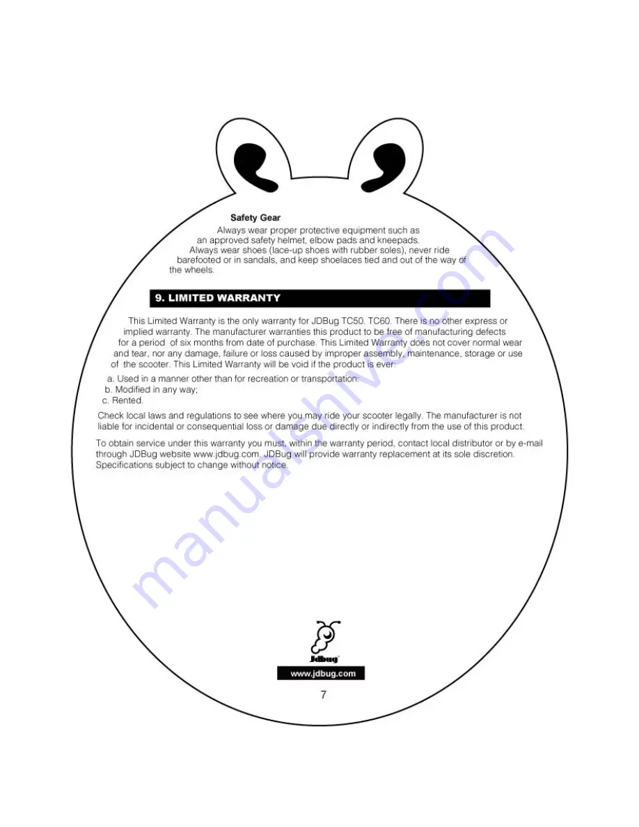 JDbug TC50.60 Owner'S Manual Download Page 8