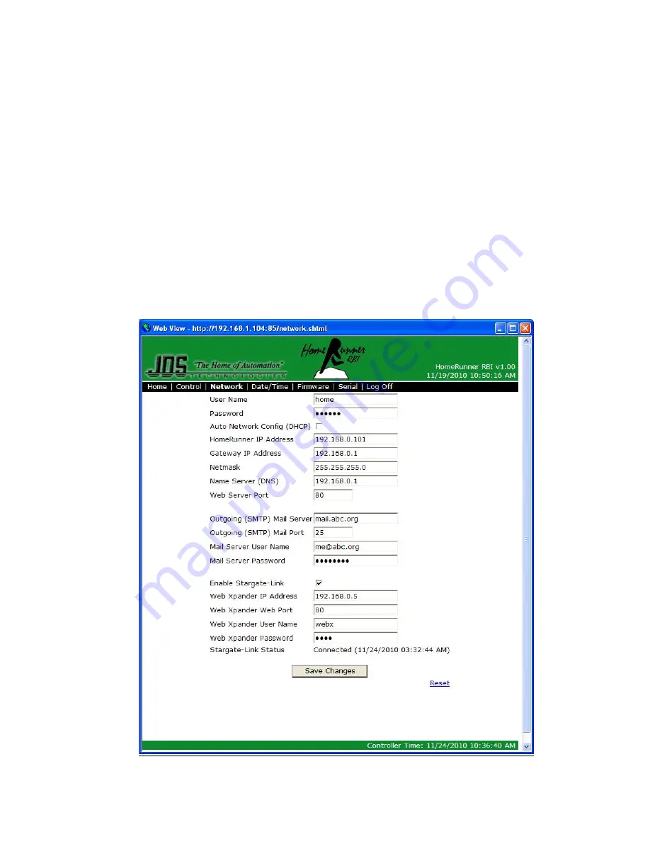 JDS Technologies HomeRunner RBI User Manual Download Page 32