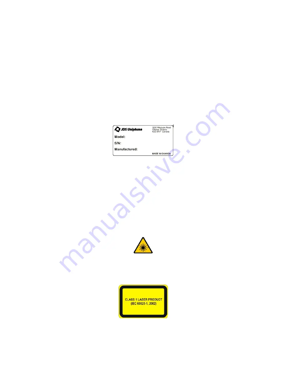 JDS Uniphase RM3 Series User Manual Download Page 11