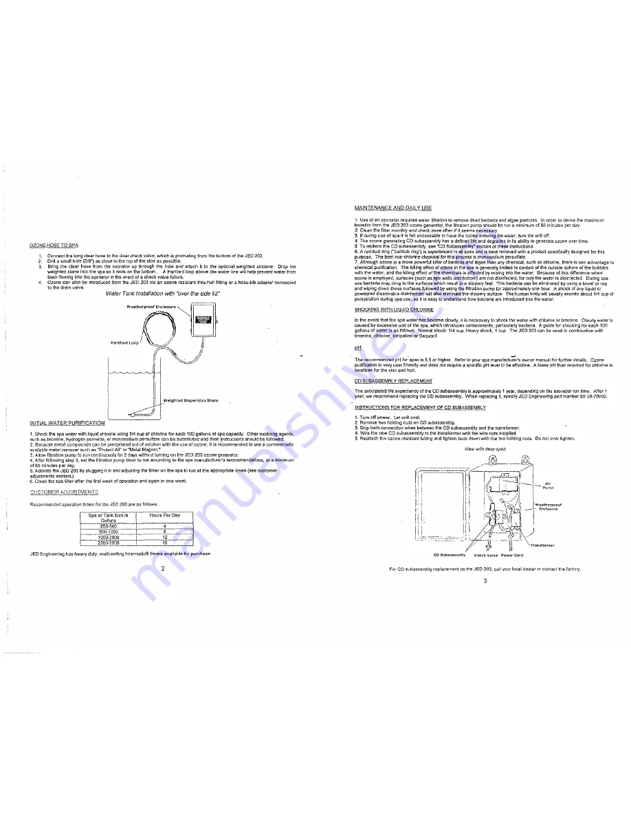 JED 203 Installation And Operation Manual Download Page 2