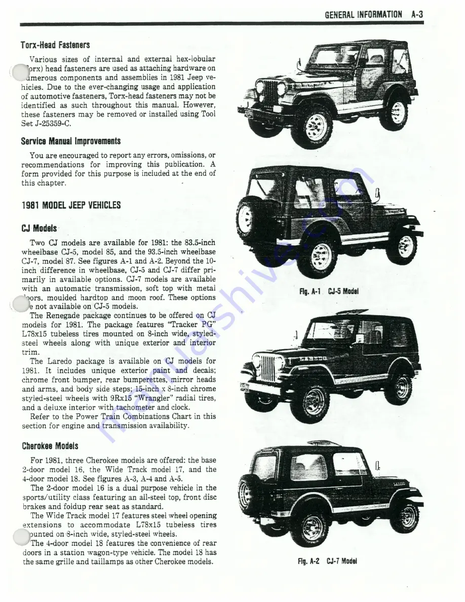 Jeep 1981 CJ-5 Technical & Service Manual Download Page 7