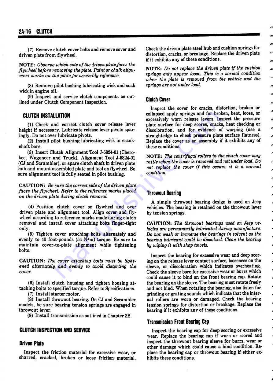 Jeep Cherokee 16 1982 Technical & Service Manual Download Page 535