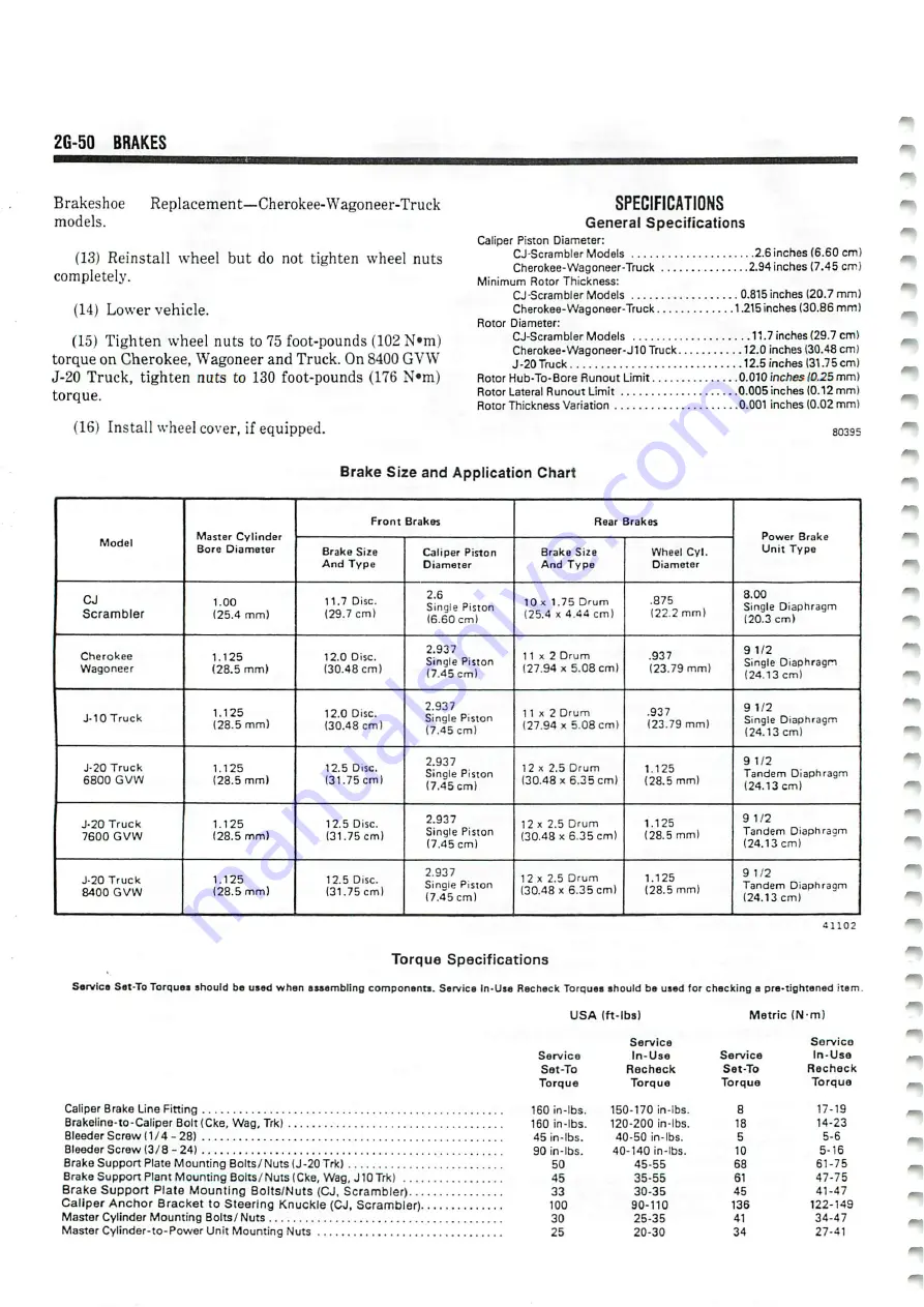 Jeep Cherokee 16 1982 Technical & Service Manual Download Page 842