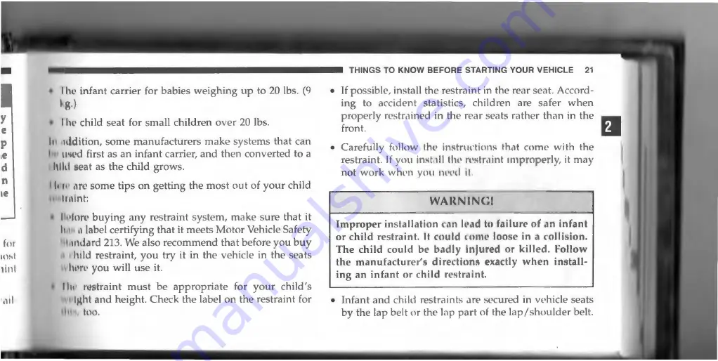 Jeep Cherokee 1996 Owner'S Manual Download Page 21