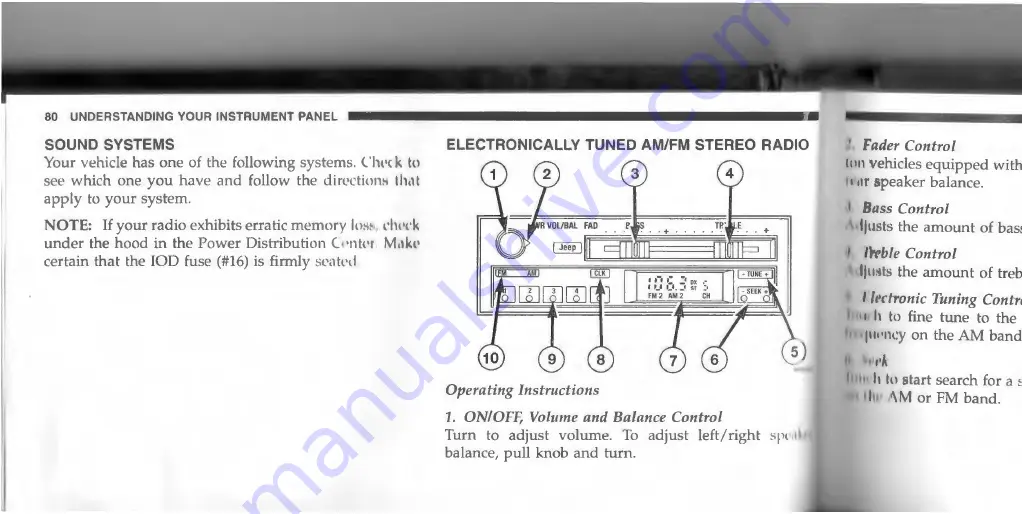 Jeep Cherokee 1996 Owner'S Manual Download Page 80