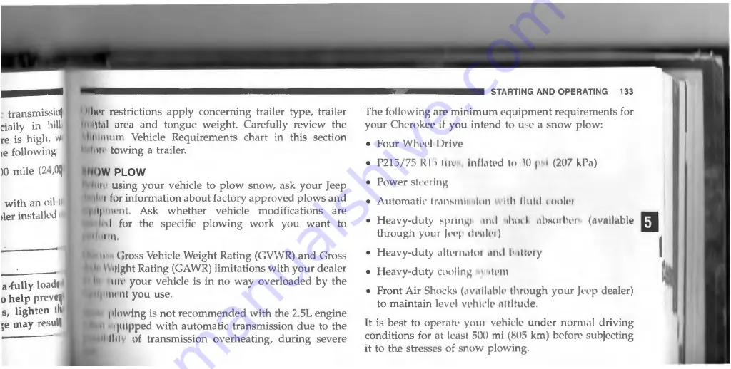 Jeep Cherokee 1996 Owner'S Manual Download Page 133