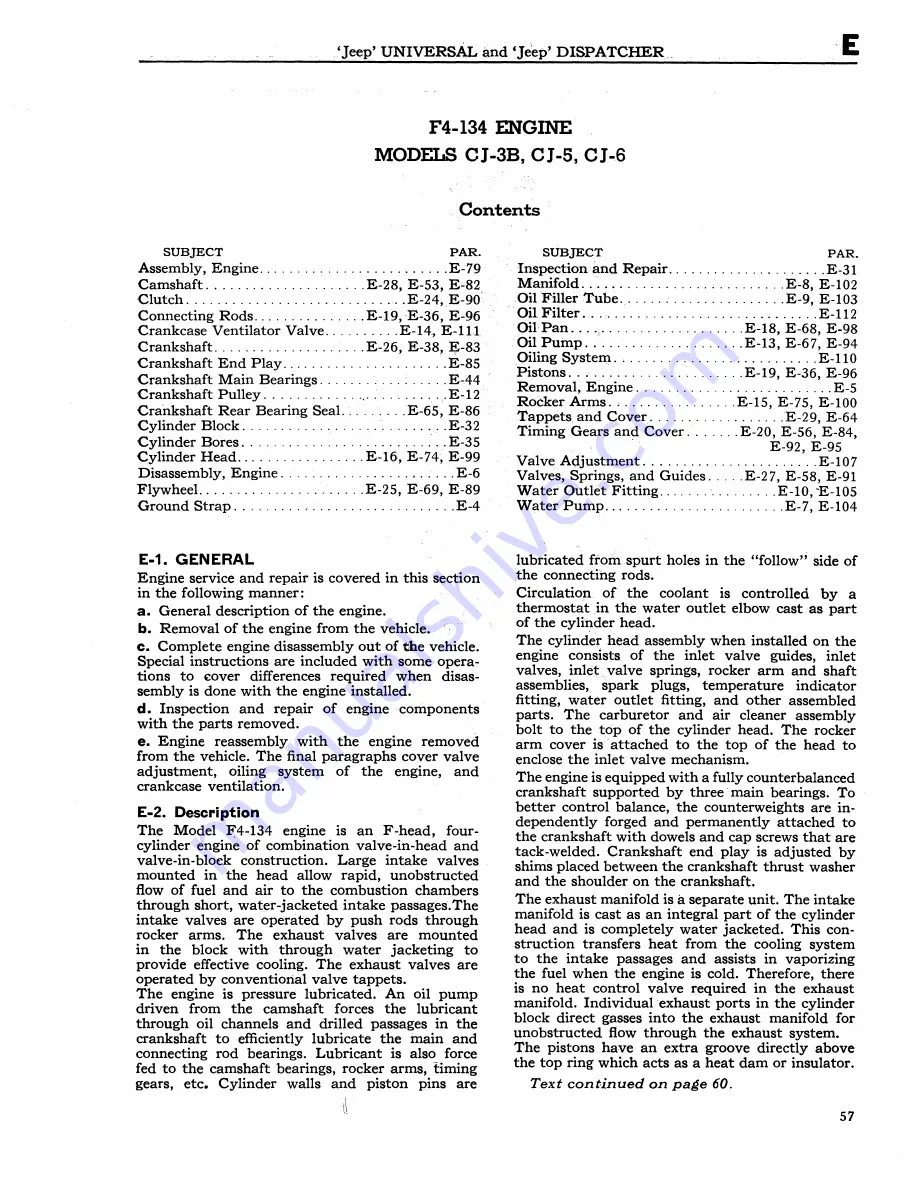 Jeep UNIVERSAL CJ-2A Service Manual Download Page 58