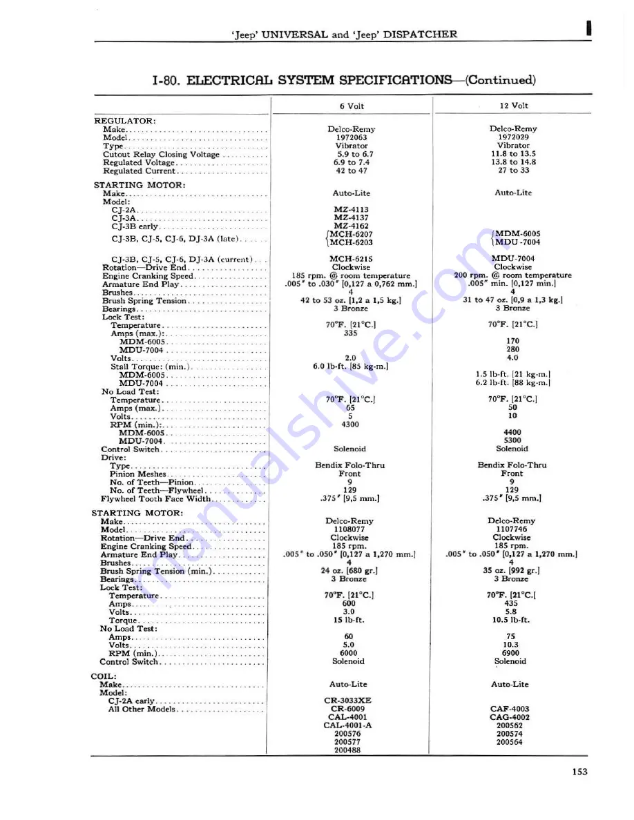 Jeep UNIVERSAL CJ-2A Service Manual Download Page 154