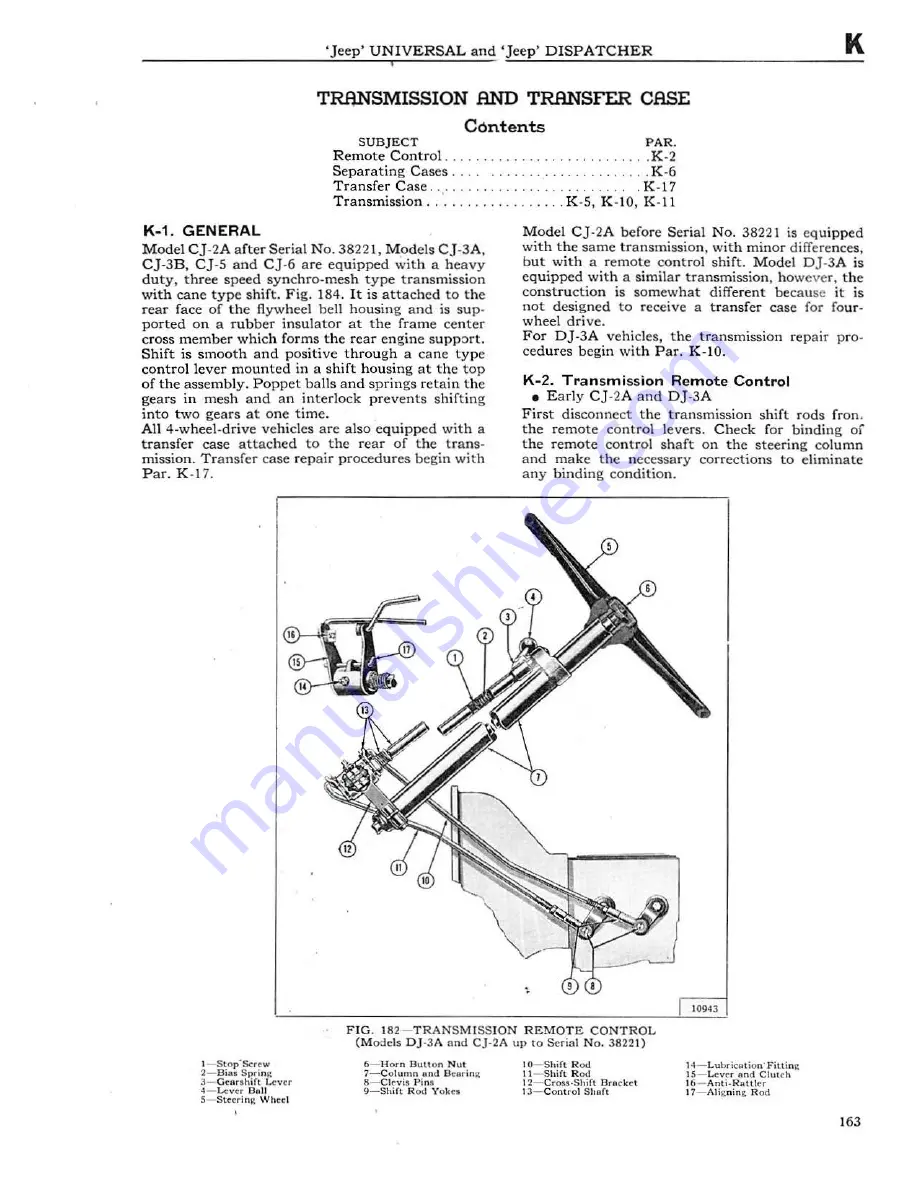 Jeep UNIVERSAL CJ-2A Service Manual Download Page 164