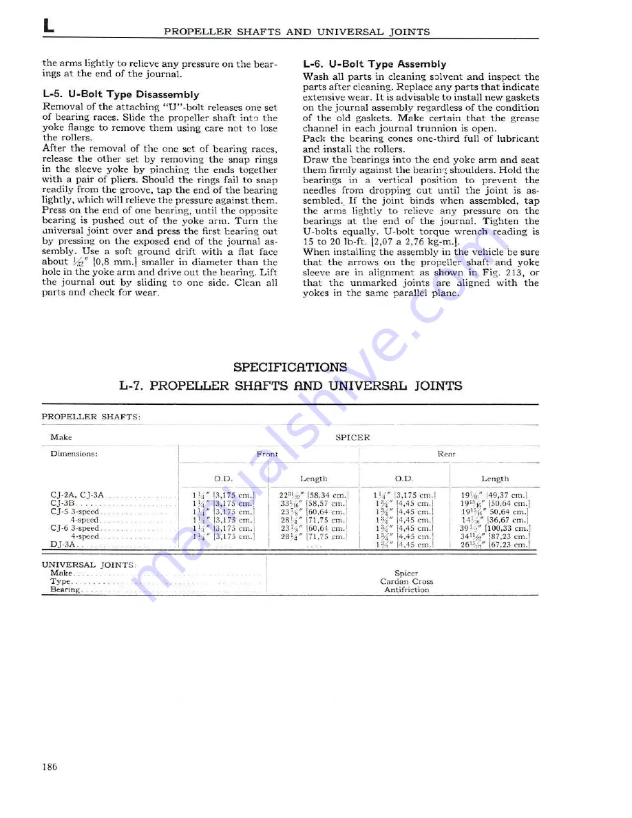 Jeep UNIVERSAL CJ-2A Service Manual Download Page 187