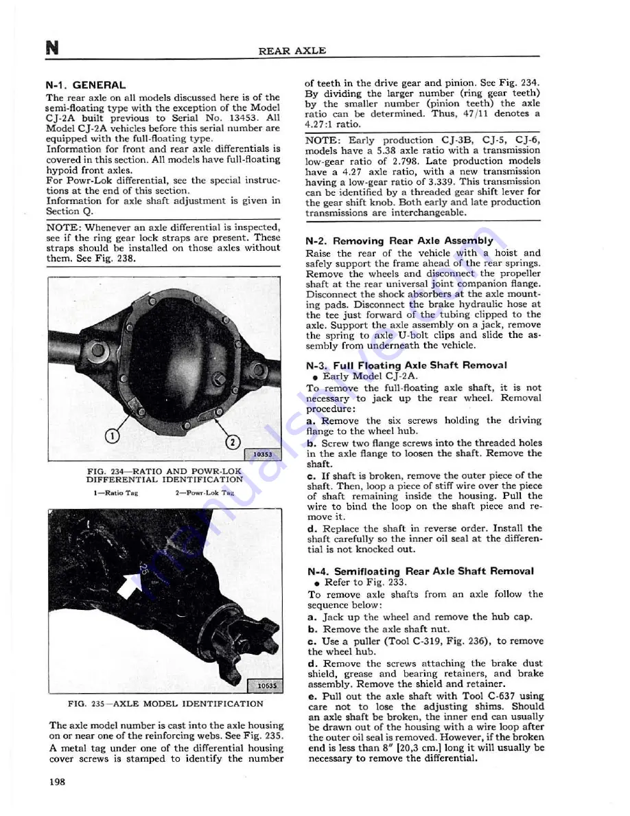 Jeep UNIVERSAL CJ-2A Service Manual Download Page 199