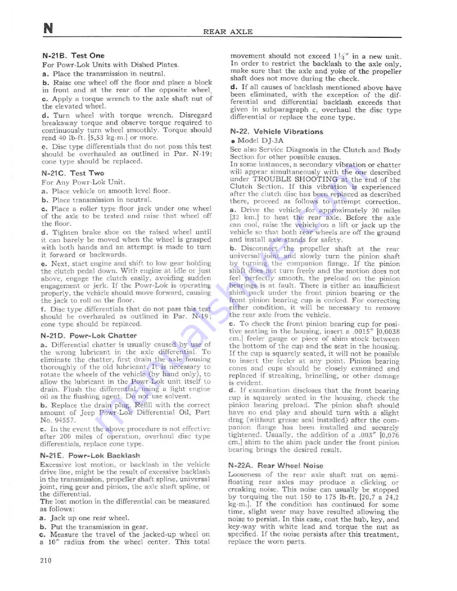 Jeep UNIVERSAL CJ-2A Service Manual Download Page 211