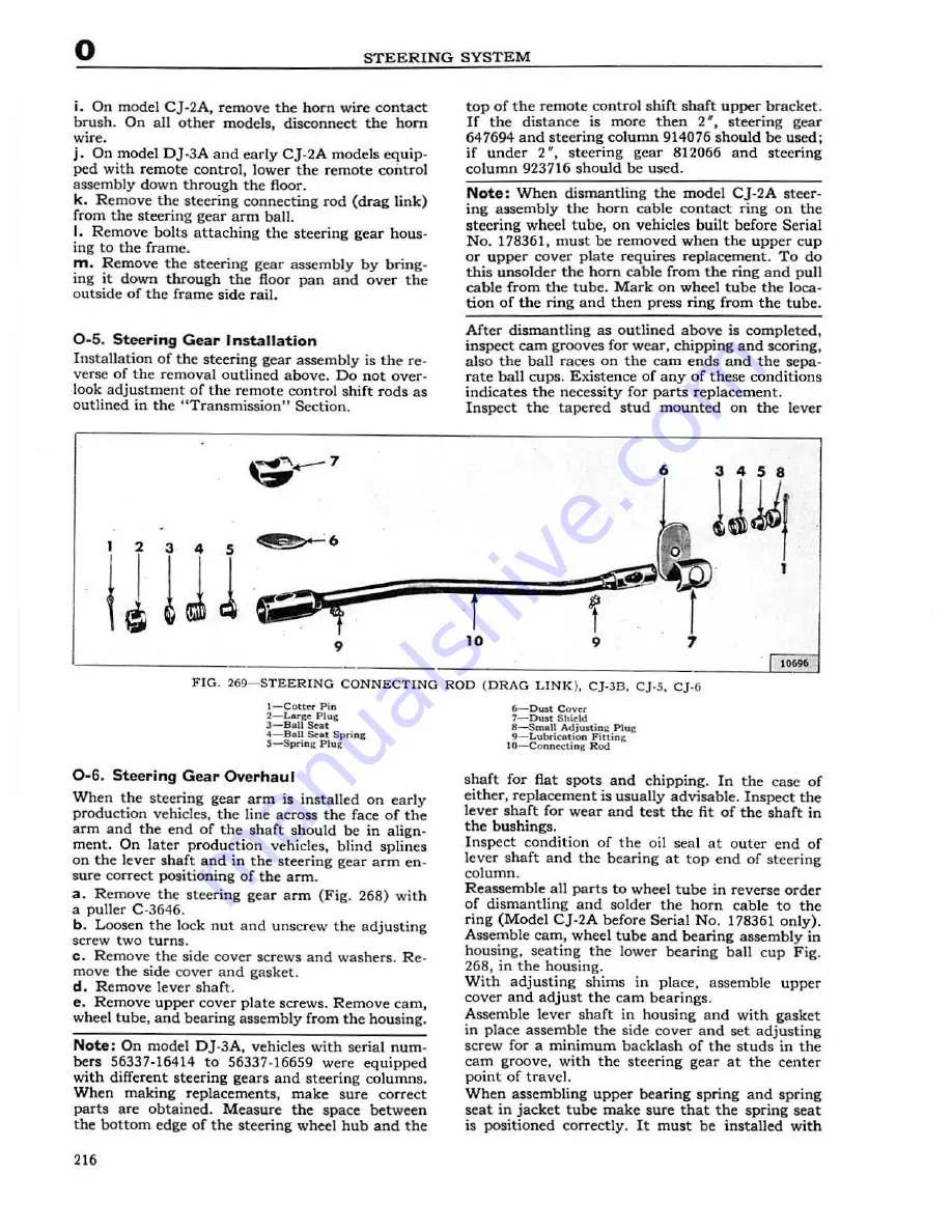 Jeep UNIVERSAL CJ-2A Service Manual Download Page 217