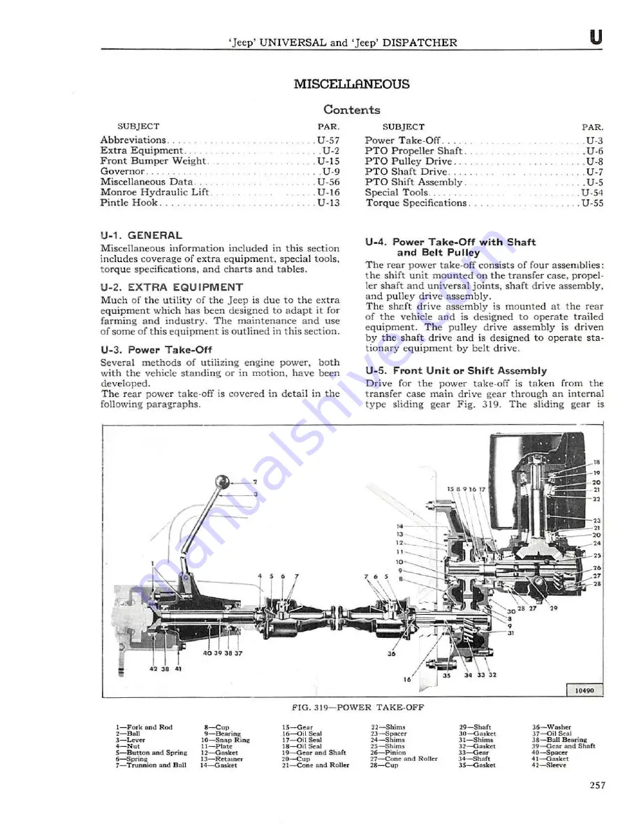 Jeep UNIVERSAL CJ-2A Service Manual Download Page 258