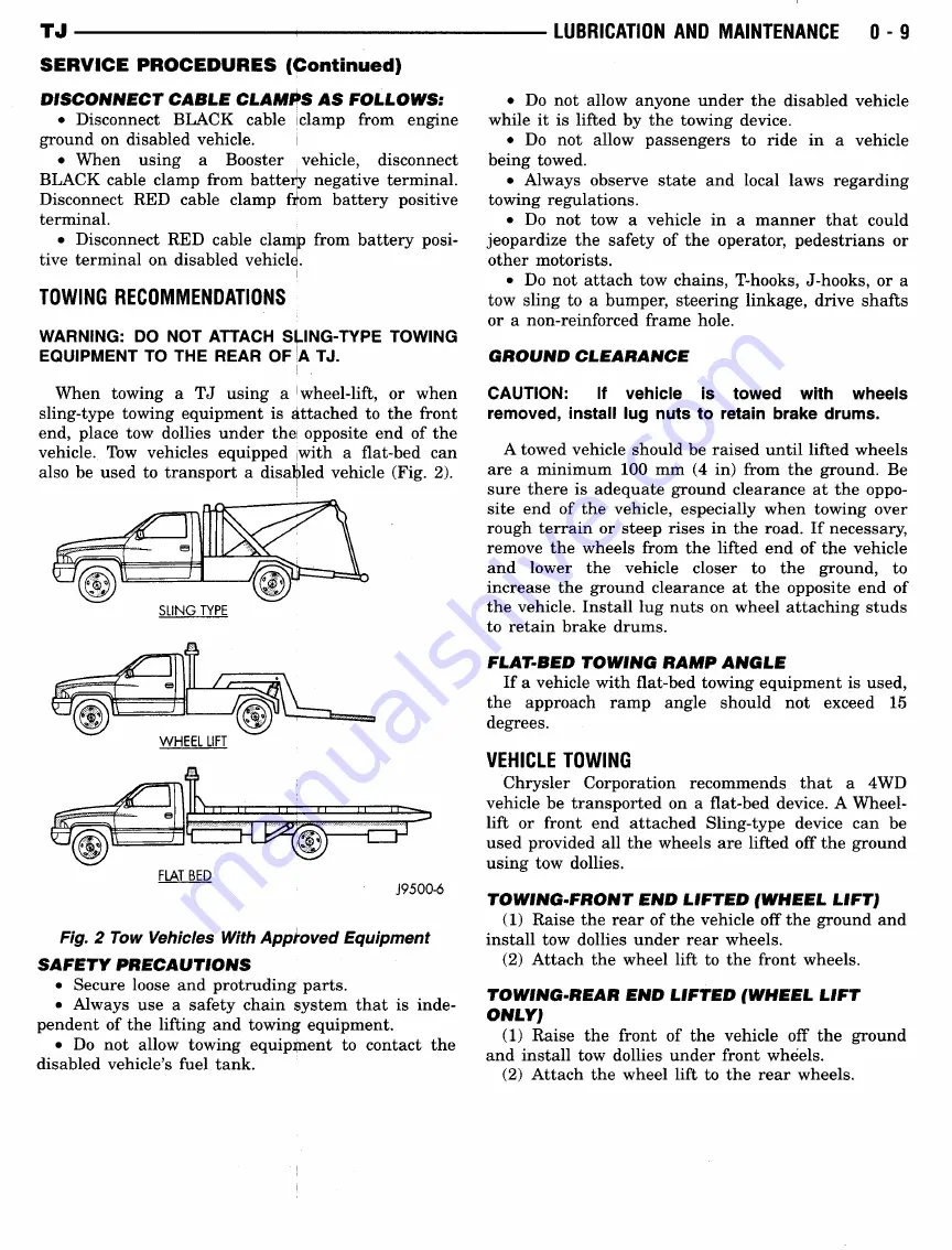 Jeep Wrangler 1997 Скачать руководство пользователя страница 23